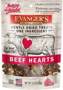 3.5oz Evanger's Gently Dried Beef Heart Treats - Health/First Aid